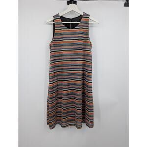 Rainbow Fall Festival Comfort Midi Dress Women's Medium Western Country